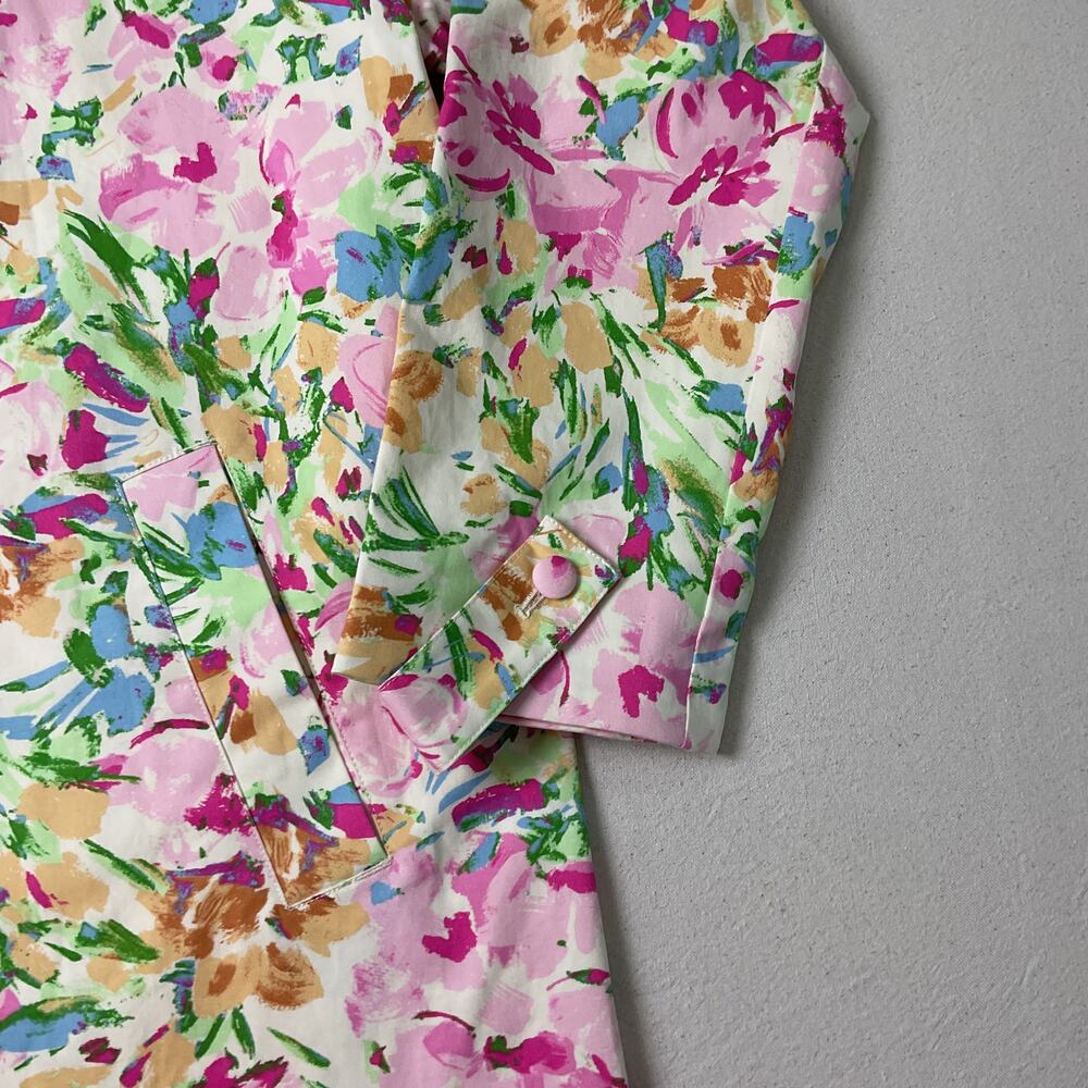 Free Assembly Floral collared Trench Coat Womens Large NWT - Picture 5 of 12